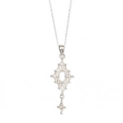 ダイヤシェイプ　シルバーネックレス-FSP813-CCZ